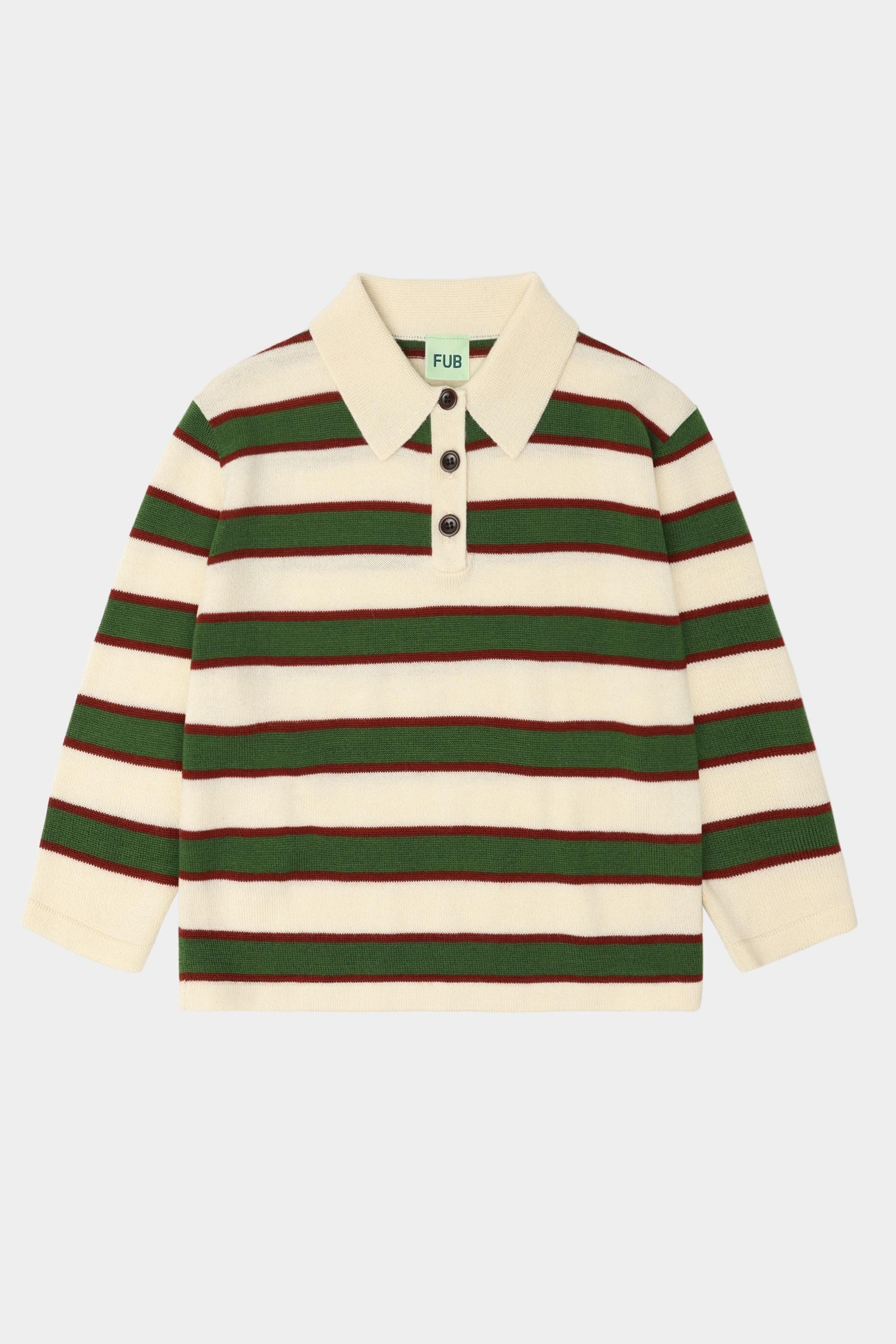 Striped Polo, Ecru