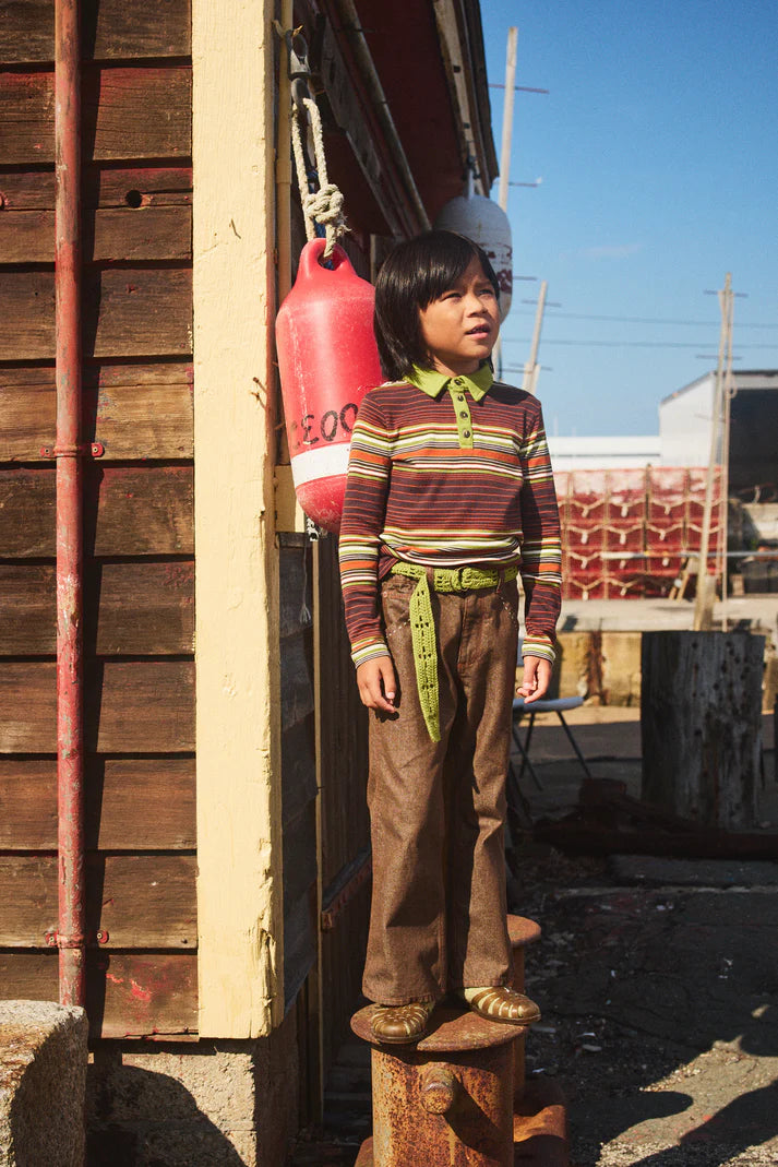 Long Sleeve Polo, Patio Stripe