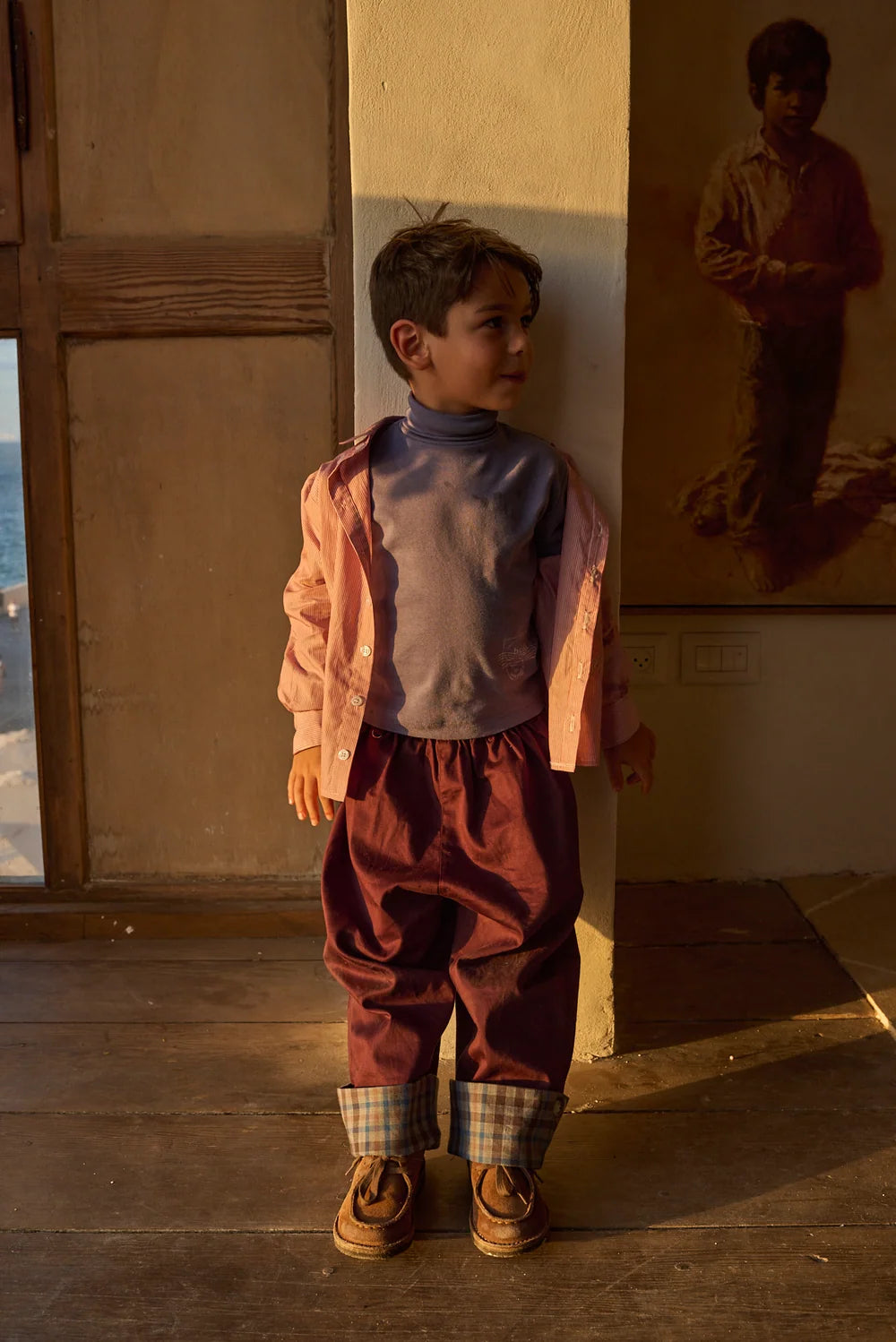 Cuffed Trousers - Dark Burgundy-4