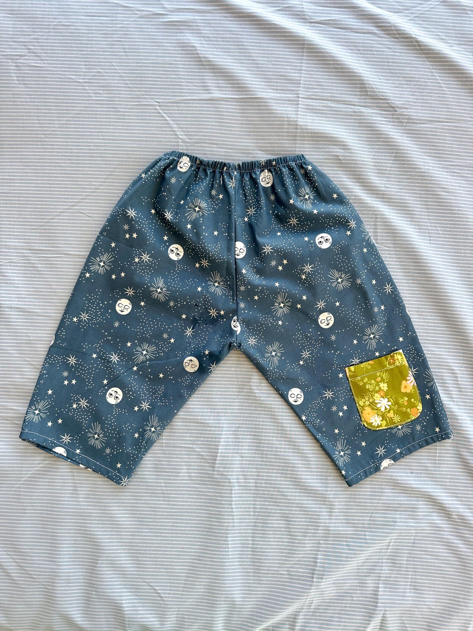 Organic Cotton Kids Loose Fit Pants: Good Spirit Blue