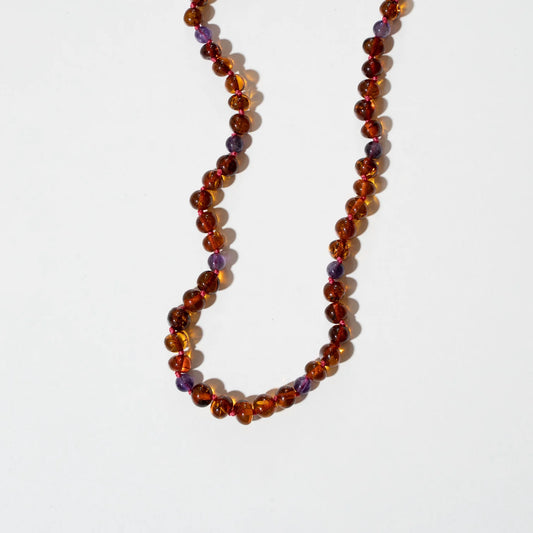 Amber/ Amethyst Necklace