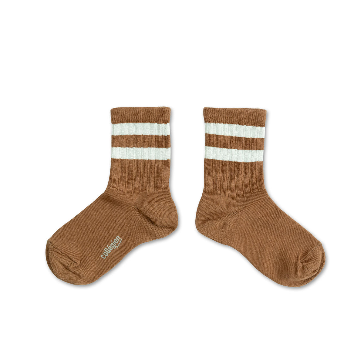 Nico - Ribbed Varsity Crew Socks - Mocha Mousse