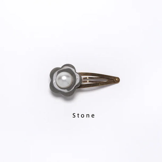 Flower Hair Clip- Stone