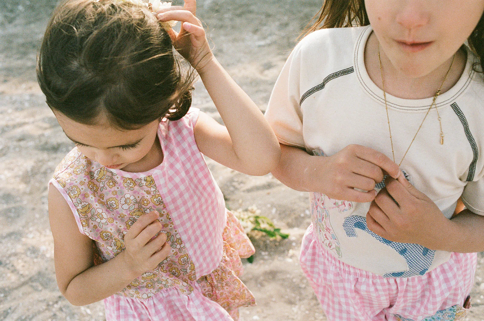 Hopscotch Tank in Pink Check & Sherbet