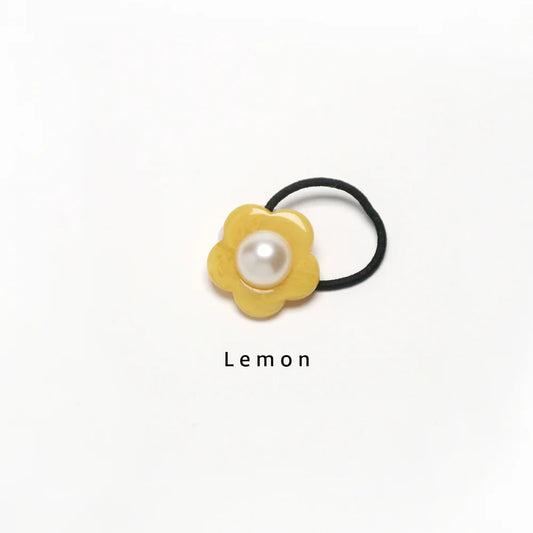 Flower Hair Tie- Lemon