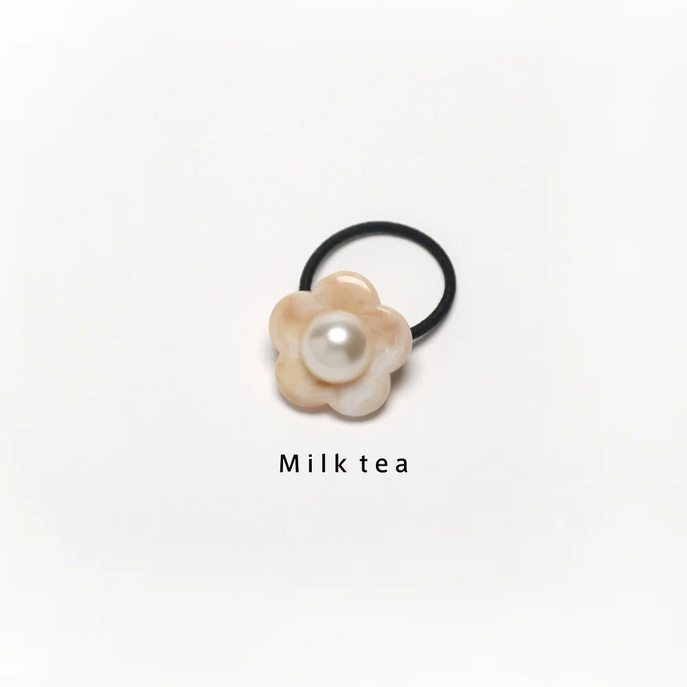 Flower Hair Tie- Milk Tea