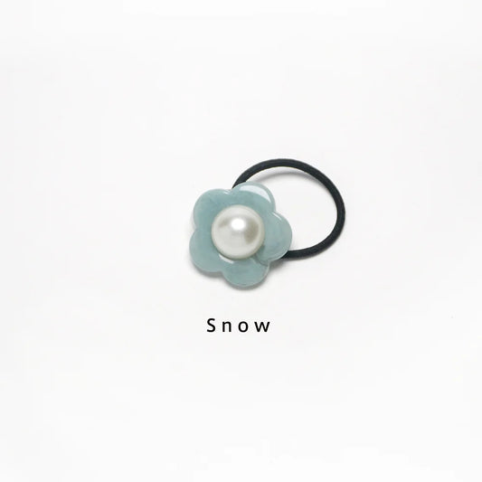 Flower Hair Tie- Snow